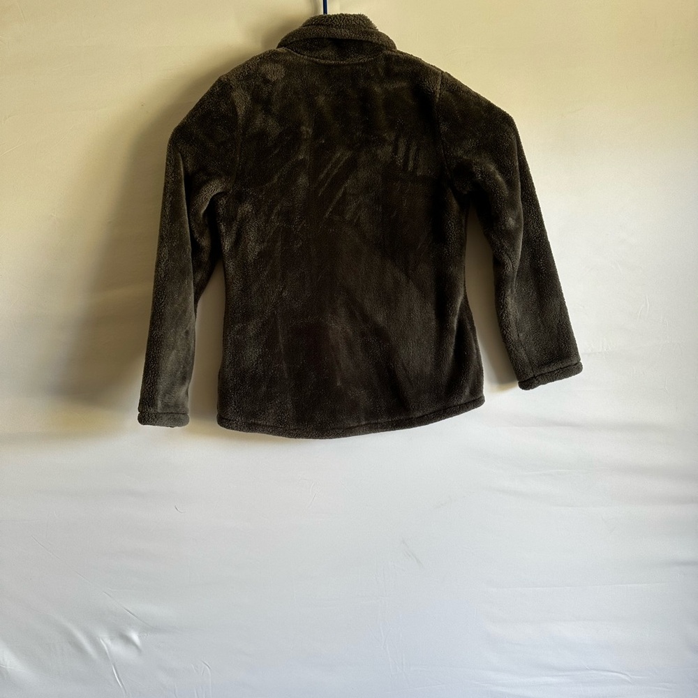 32Heat Jacket Dark Green Woman’s Full Zip Fleece Faux Fur - Picture 13 of 13